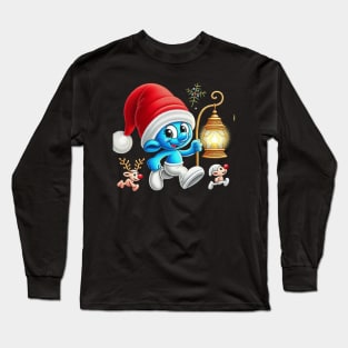 Christmas Santa with Lamp ii Long Sleeve T-Shirt